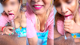 Delhi Hot Wife Pinki Cute Real Blowjob - Accidentally Cum in Mouth & Swallowing Enjoyment