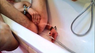 Twink Uses Shower Head for Enema and Masturbates