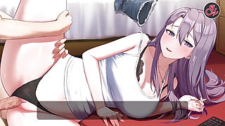 Hentai Uncensored Stepsister in Pajamas Wet Her Tight Pussy While Waiting for Me From College