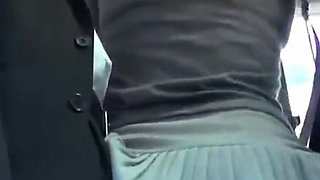 Crowded Bus Chaos. Her Lifted Miniskirt and Tight Curves Drive Every Passenger Wild - P11