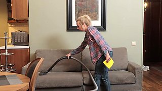 Buff dude is going to screw that blond-haired housemaid