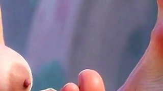 Giantess Old Granny Foot Slave Worship - Tiny Man Licking Her Giant Feet