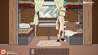 Garu's Fuckerman Train: Big Cock Anime Hentai with Creampie