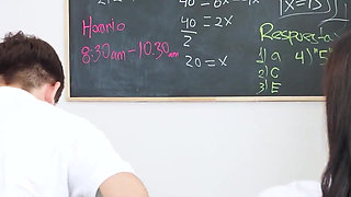 Horny Girl Gets Double Cock for Being a Bitch at School