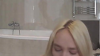 Deep Dildo Fuck in a Bathroom