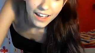 Big tit amateur brunette fucks a dildo close up and hardcore