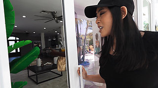 Asian Emerald Loves slides on BBC and gets a load