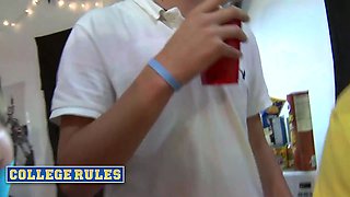 College rules - chesty blond amy and her roommate toss a naughty party, sharing nasty & naughty joy
