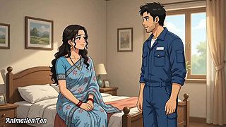 Unexpected Entry of Mechanic in Bedroom. Hindi 2D Animation