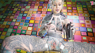 Solo Latex Harness Electro Play - BDSM Kink Session