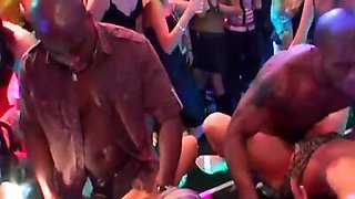 DRUNKSEXORGY - Dancing cuties taking cocks in public