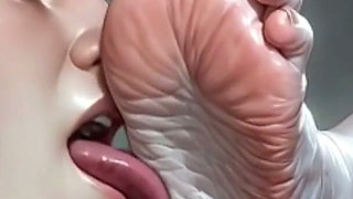 90yo Granny Foot Worship - Slave Licking Her Wrinkled Feet While She Is Horny