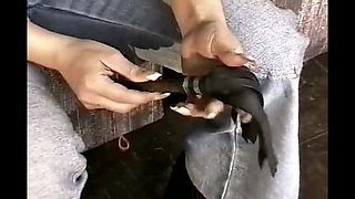 Merciless Domina Spanks Her Moist Bald Pussy