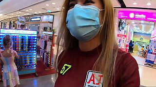 Big tits Thai MILF GF mall visit and sex