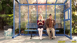 Riley Star And J Mac - Old Man Gets His Portion Of Pleasures At The Bus Stop