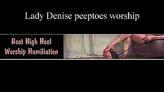 Boot Heel Worship CBT Humiliation - Lady Denise Peeptoes