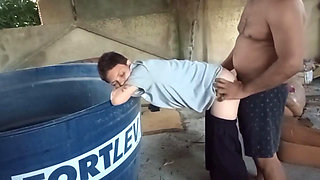 Fucking the Ass of the Shoe on the Terrace 100% Anal