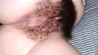 Bushy Girl's Pussy - Close-Up View