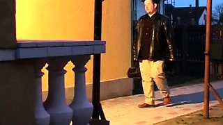 Bisexual anal threesome banging in the open