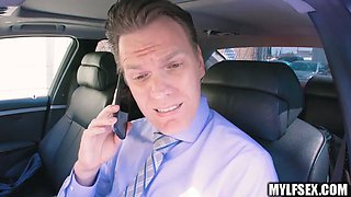 Assistant fucks chief waiting for her hubby to pick her up