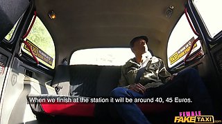 Chick faux taxi - blonde princess Nathaly Cherie gets her palm on her very first Big Black Cock