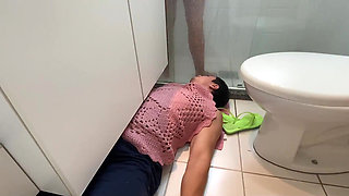 Foot Slave Stepped After Take Shower Ep 2