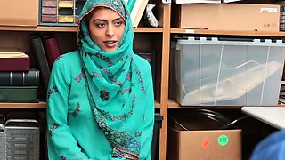 Caught stealing money office Hijab-Wearing Arab Teen