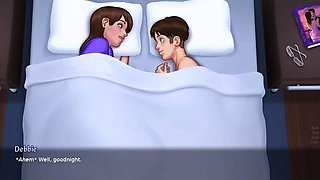 Stepmom and Step Son Fucking Under Blanket - Summertime Saga Hentai Game 3D