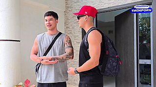 Threesome on the beach with stepbrothers - Danner Mendez -