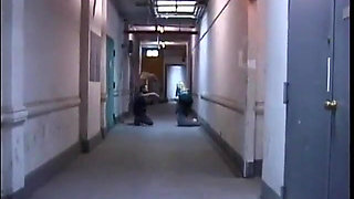 Blonde with huge bruised tits is teased by female temptresses in bondage dungeon