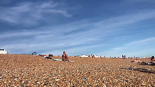 CFNM Beach walk Brighton Nude Beach 2019