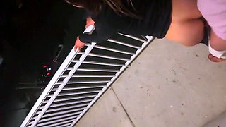 Public Beach Balcony Sex with a Big-Ass Brunette