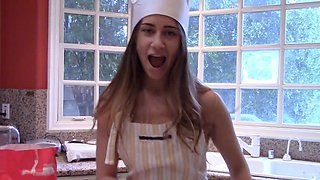 Brunettes Cassidy & Paisley join spicy Nezvera in a kinky kitchen feast