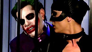 Gemma Massey and Bella Morgan as Naughty Superheroines in Shiny Latex Lingerie Get Fucked
