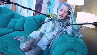 I talk about P - Passion - ASMR podcast SFW talking goth skinny girl dreadlocks tattoo model inked girl