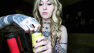 Sexy Alternative Blonde Burping