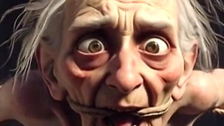 Granny in Rope Bondage - Hairy Pussy & Anal Creampie Desire