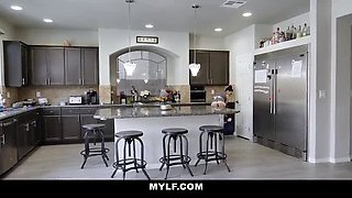 French Maid Eva Long Fucks Boss In Kitchen - Big Tits Blowjob HD