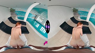 Redhead teen Holly Molly rides cock in vr with passion