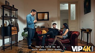 Vip4k. magnificent dark haired thinks that the whistle is a message to suck an older cock