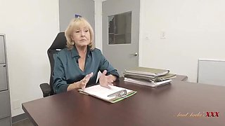Busty GILF Boss Desiree Eden Turns Job Interview Into a Naughty POV Session