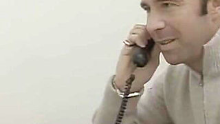 He Calls a South American Slut to Give Him a Blowjob in the Office.