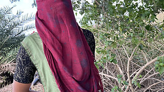 Desi girlfriend outdoor blowjob hardcore sex with Ritu in jungle - tight pussy, small tits, HD