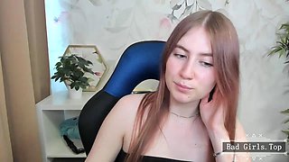 Petite Brunette Webcam Teen Flaunts Natural Big Tits
