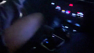 Risky Car Handjob While Driving Through the City