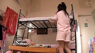 Hot Japanese teen first threesome experience