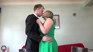 Home sex with lovely mature mom and son