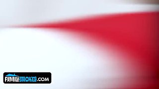 Family Strokes & Swappz Crossover: MILF Threesome Fuck with Deep Throat Blowjob