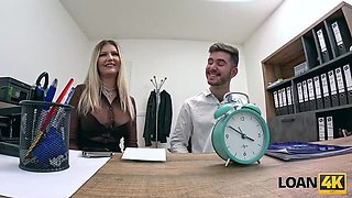 Naughty Czech Wife Fucks Loan Manager in Front of Husband - Hot Office Cuckold Sex