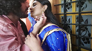 Kerala half saree BDSM hand on window and hot romance with pussy and ass lick romance, Mallu hot sex by Vaishnavy and Sharun Raj